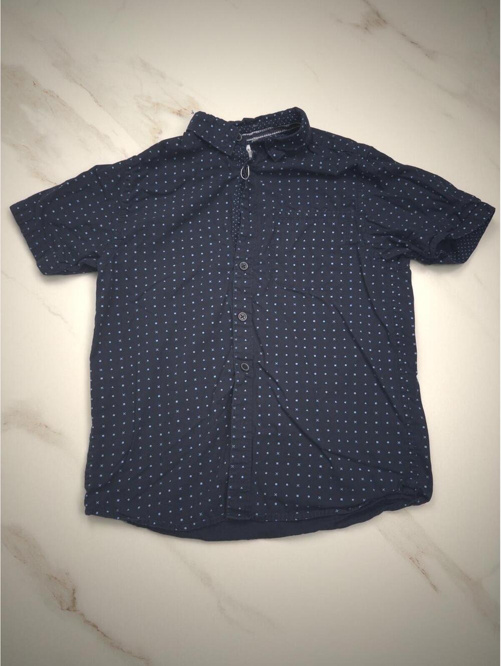 Level Ten Button Up Shirt Navy - Boys 10/12